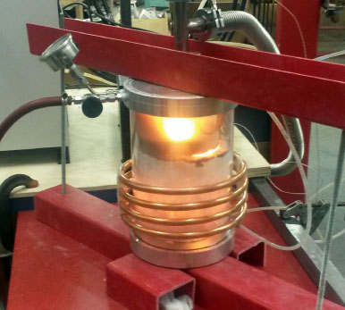 Test firing of an induction crucible