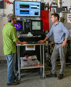 Tim Horn and student using NC State's 3d printer