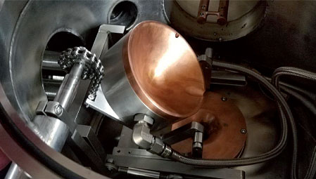 rcast VersaMelt inert gas atomizer, showing the tilt casting crucible